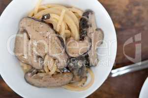 Italian spaghetti pasta and mushrooms