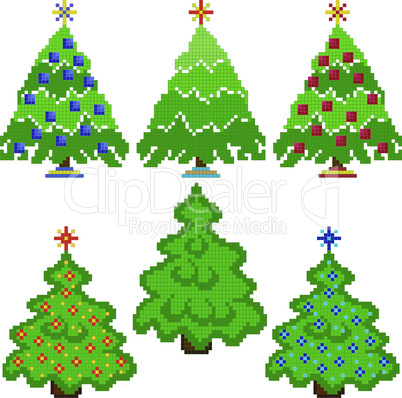 Christmas Trees with stylish mosaic structure
