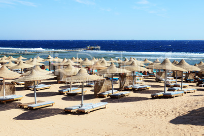 Beach at the luxury hotel, Sharm el Sheikh, Egypt