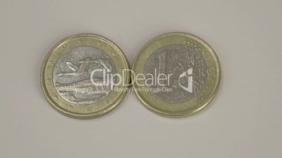 Two 1 Finnish Euro coins on the table