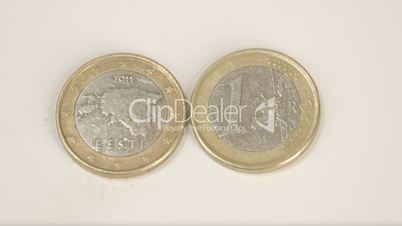 An Estonian 2011 coin and a 1 Estonia Euro coin