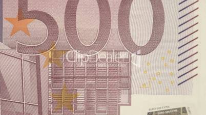 Closer look of the back detail of the 500 Euro bill