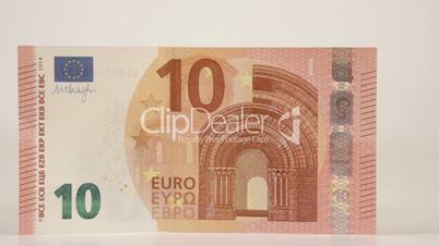 Zooming in of the 10 Euro paper bill