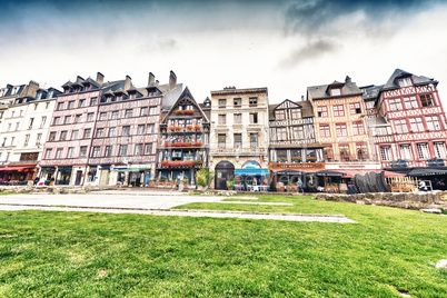 ROUEN, FRANCE - JUNE 17, 2014: Joan's D'arc square with tourists