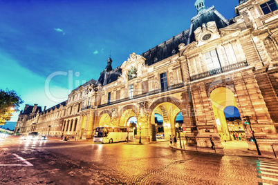 Traffic at night in Paris