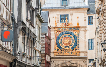 Famous old clock of Rouen, Normandy, France