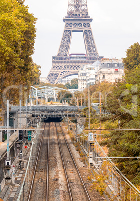 Railroad to Eiffel Tower, Paris