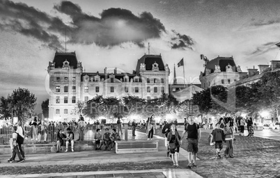 PARIS - JULY 21, 2014: City streets and buildings at summer suns