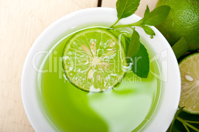 mint infusion tea tisane with lime