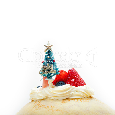 christmas tree on crepe pancake cake