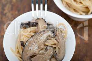 Italian spaghetti pasta and mushrooms