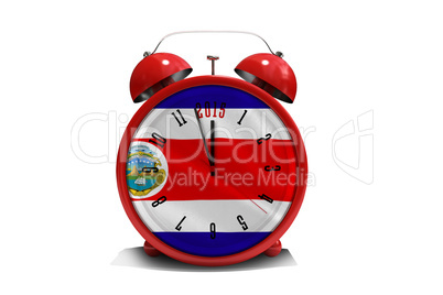 Composite image of 2015 in red alarm clock