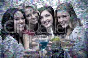 Composite image of friends with drinks