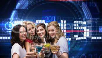 Composite image of friends with drinks