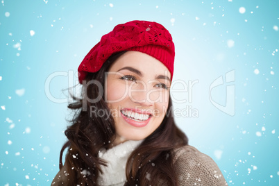 Composite image of smiling brunette