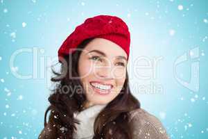 Composite image of smiling brunette