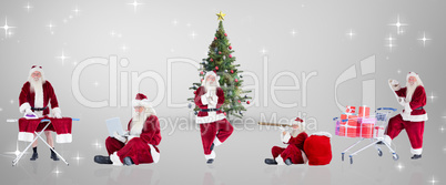 Composite image of different santas