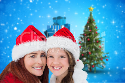 Composite image of mother and daughter