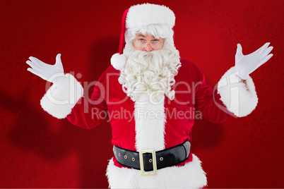 Composite image of portrait of perplexed santa