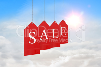 Composite image of red sale tags