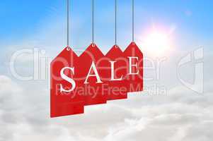 Composite image of red sale tags