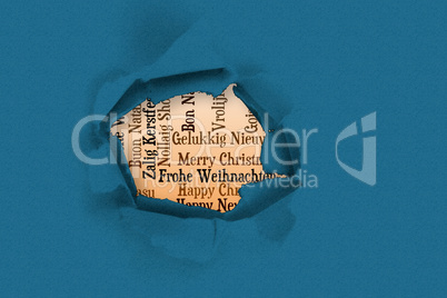 Composite image of circle hole in paper
