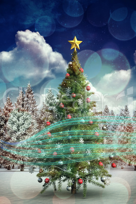 Composite image of christmas tree