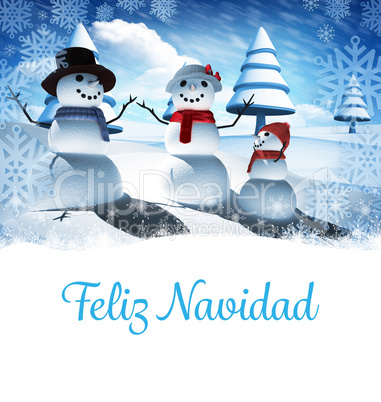 Composite image of feliz navidad