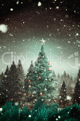 Composite image of christmas tree