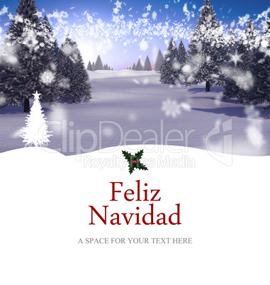 Composite image of feliz navidad