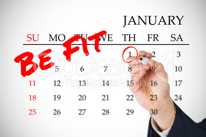 Composite image of new years resolutions