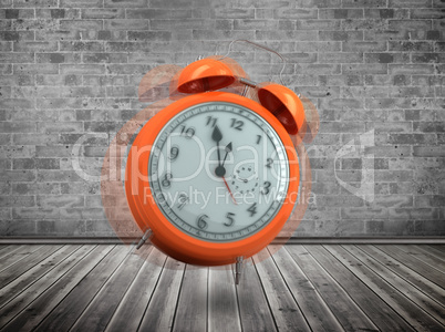 Composite image of alarm clock counting down to twelve