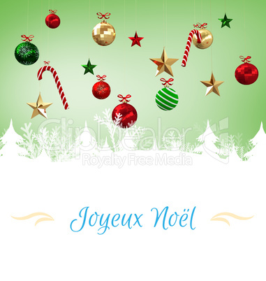 Composite image of Christmas greeting card