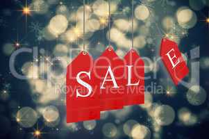 Composite image of red sale tags