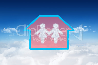 Composite image of cloud in shape of couple