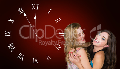 Composite image of friends hugging