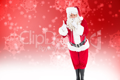 Composite image of santa claus keeping a secret