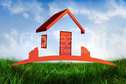 Composite image of orange house