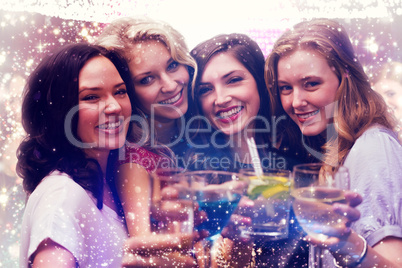 Composite image of friends with drinks