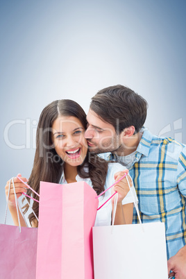 Happy couple with shopping bags