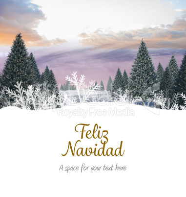 Composite image of feliz navidad