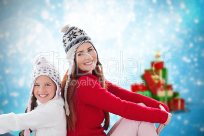 Composite image of mother and daughter