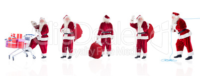 Composite image of different santas