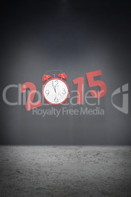 Composite image of 2015 with alarm clock