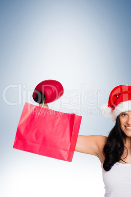 Woman wearing red boxing gloves