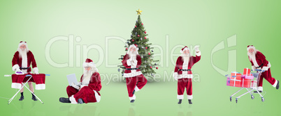 Composite image of different santas