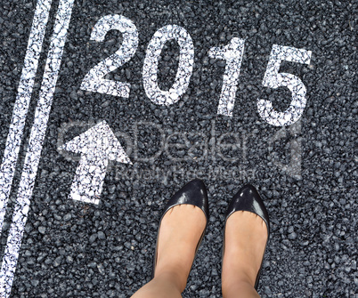 Composite image of businesswomans feet