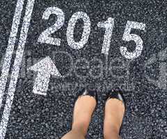 Composite image of businesswomans feet