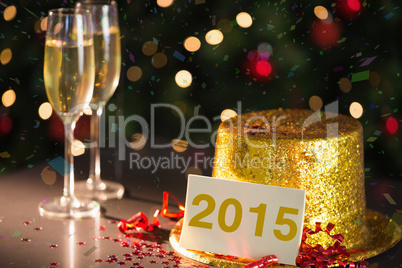 2015 card on table set for party