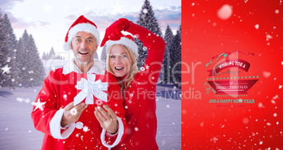 Composite image of festive couple